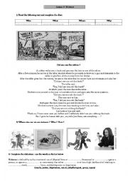 English Worksheet:  Violence, lesson 9 / 2nd Secondary