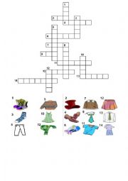 English Worksheet: clothes puzzle