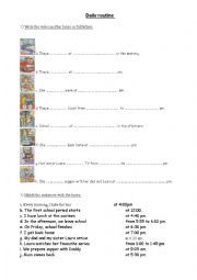 English Worksheet: DAILY ROUTINE