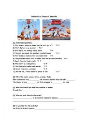 English Worksheet: Cloudy With a Chance of Meatballs