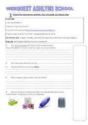 English Worksheet: Webquest English school