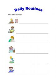 English Worksheet: daily routines  what do they do