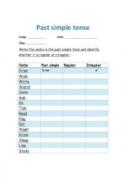 Regular and irregular verbs