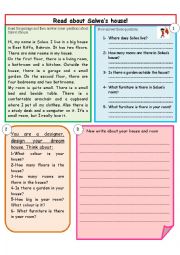 English Worksheet: My house and room
