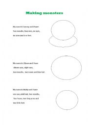 English Worksheet: Making monsters