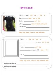 English Worksheet: My pet and I