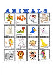 English Worksheet: animals small flashcards