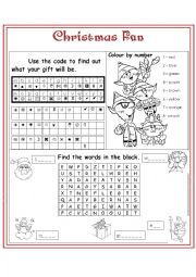 English Worksheet: Christmas Fun