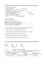 English Worksheet: if clause