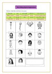 English Worksheet: Describing physical appearance