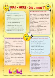 English Worksheet: Was-were-did-didnt