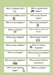 English Worksheet: QUESTIONS WITH WHO?