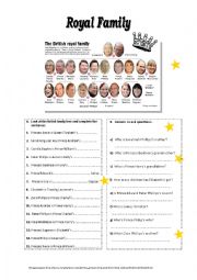 English Worksheet: Royal Family Tree