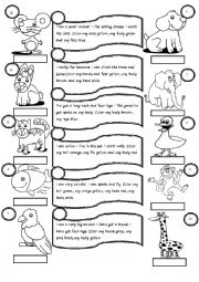 English Worksheet: Choosing, identifying, coloring animals