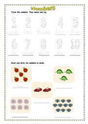 Numbers Worksheet