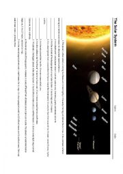 English Worksheet: The Solar System