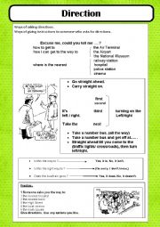 English Worksheet: Direction