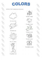 English Worksheet: Colors