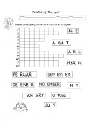 English Worksheet: months of the year