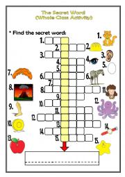 English Worksheet: The secret word activity