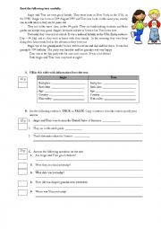 English Worksheet: READING