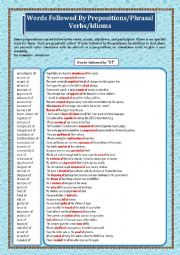 English Worksheet: Words Followed By Preposition/Phrasal Verbs/Idioms Page - 04