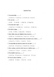 English Worksheet: question tags