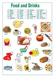 English Worksheet: Food and drinks