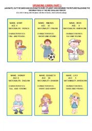 SPEAKING CARDS  FOR YOUNG LEARNERS (1/3)