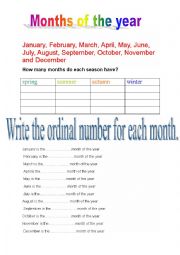 English Worksheet: Months