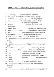 English Worksheet: SIMPLE  PAST