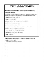 English Worksheet: Reported Speech