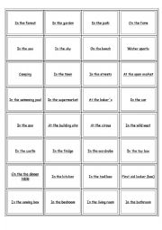 English Worksheet: cards: brainstorming vocabulary from different topics