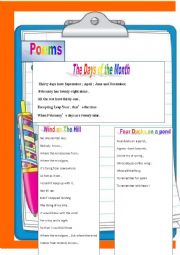 English Worksheet: poems