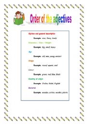 English Worksheet: Order of the adjectives