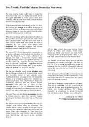 English Worksheet: Mayans doomsday scenario