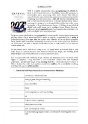 English Worksheet: SKYFALL review