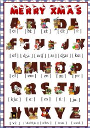 English Worksheet: The English Christmas Alphabet