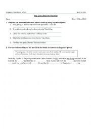 English Worksheet: Reported Speech