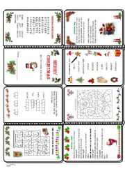 English Worksheet: Christmas Mini Book