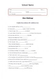 Class Challenge - Personal Pronouns