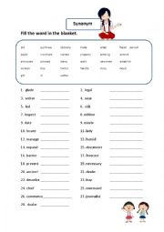 English Worksheet: Synonym