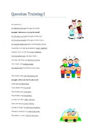 English Worksheet: Questioin Training