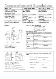 English Worksheet: Comparative and superlatives