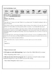 English Worksheet: Writing an Informal E-mail