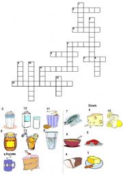 English Worksheet: food puzzle