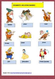 English Worksheet: Snowwhite and seven Dwarves