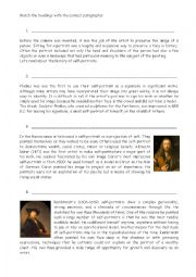 English Worksheet: self-portrait history (group work)