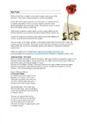 English Worksheet: War Poets