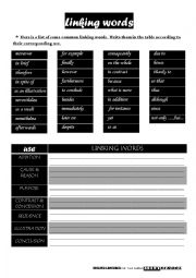 linking words of concession, purpose, cause and effect ...